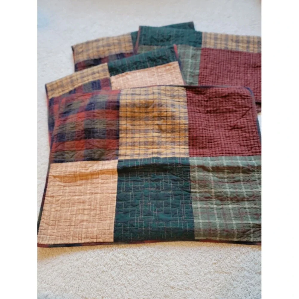 Lot Of 4 Donna Sharp Standard Size Pillow Shams Country Cottage Cabin Style